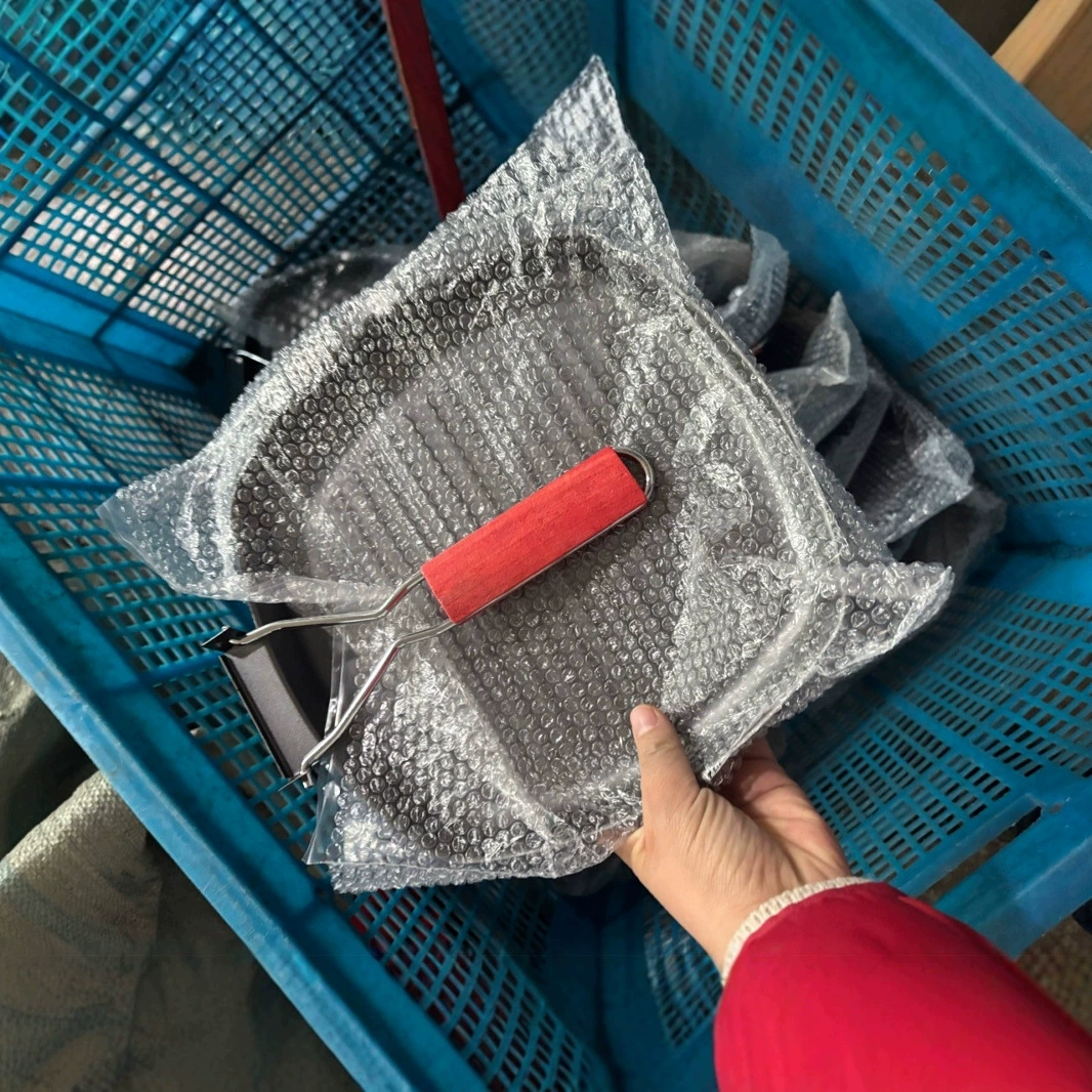 Открытый складной стейк кастрюля с полосатой кастрюлей многофункциональная бытовая сковорода стейк сковорода оптом