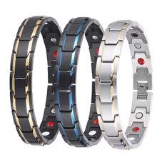 跨境热销斜边底部四合一磁石手链    防辐射抗疲劳防静电健康手链