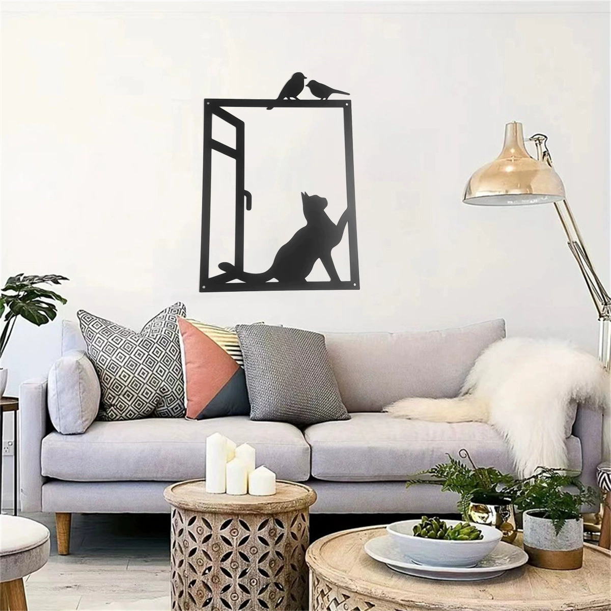 Популярное настенное украшение в виде птицы из металла для интерьера, креативное декоративное изделие из железа, подвеска для украшения окон.