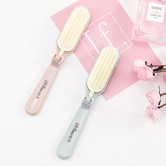 Portable foldable travel soft-tooth comb, carry it with you, suitable for straight and curly hair, dual-use hair curling comb, plastic, thickened