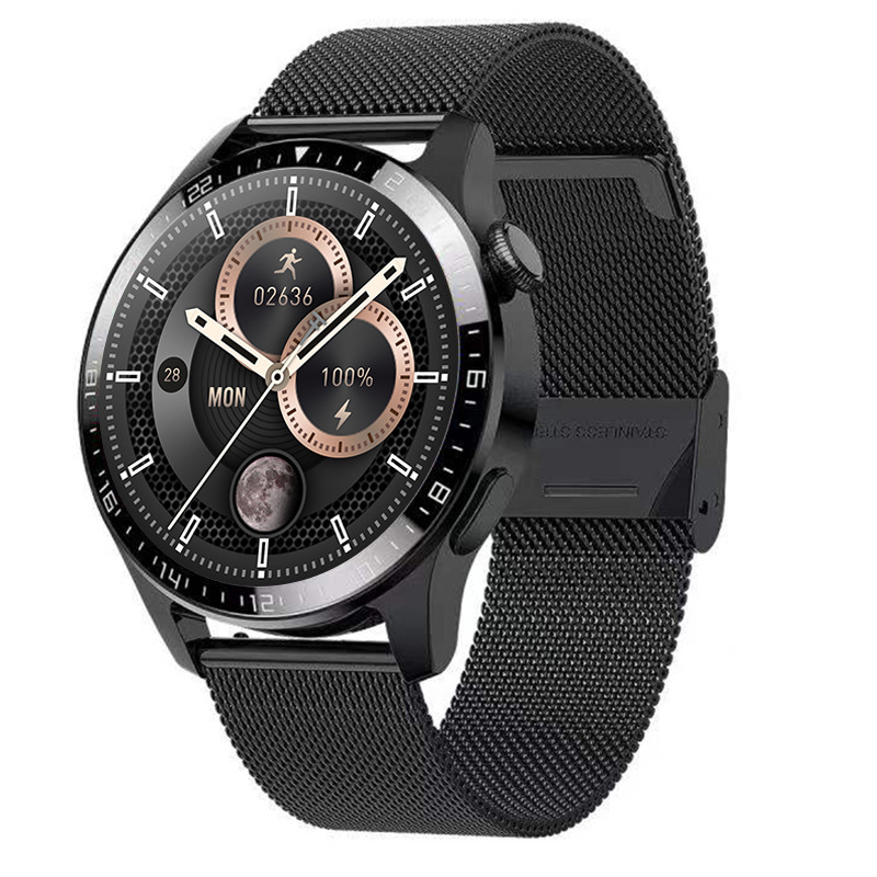 W3P 블랙 밀란 스틸 스트랩(자기 충전)