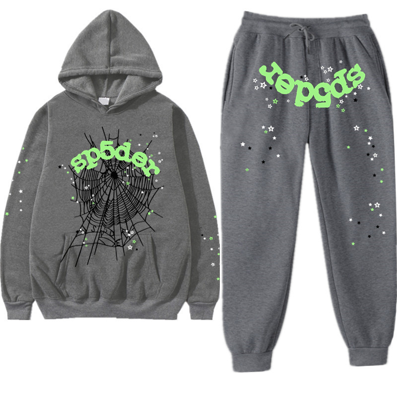 Cross-border European and American tide hip hop singer letter 555555 printing couple sweatshirt for men and women hoodie sweatshirt suit