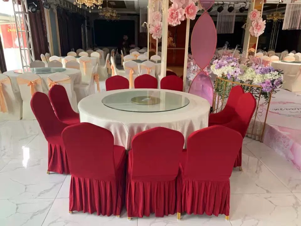 Elastik süt ipek sandalye kılıfı katlı etek sandalye örtüsü düğün otel bütün kanepe örtüsü dış ticaret toptan otel tekstili