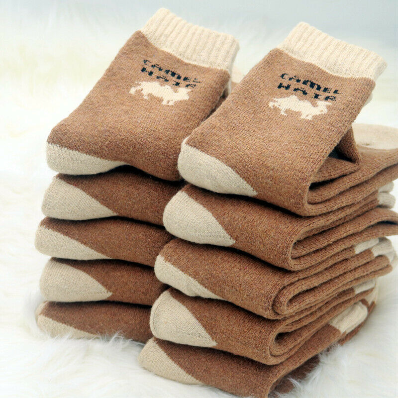 Wool socks autumn and winter super thick tube socks unisex plus velvet warm towel camel felt Gada socks