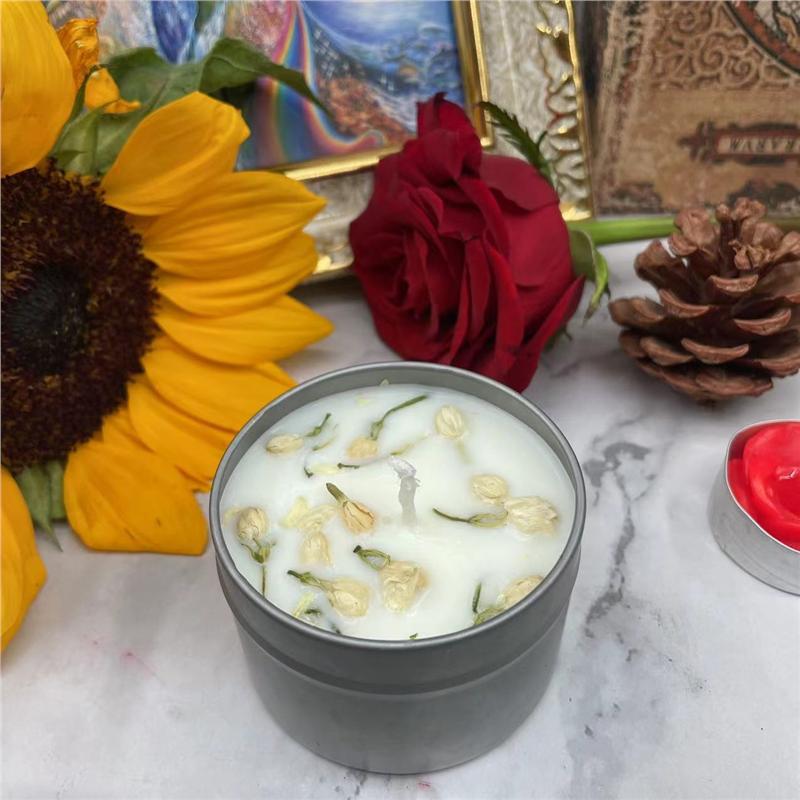 Vela de cera de soja para aromaterapia, salvia, cedro, madera sagrada, rosa, lavanda, purificación interior, lata de aluminio, tabletas de cera para aromaterapia