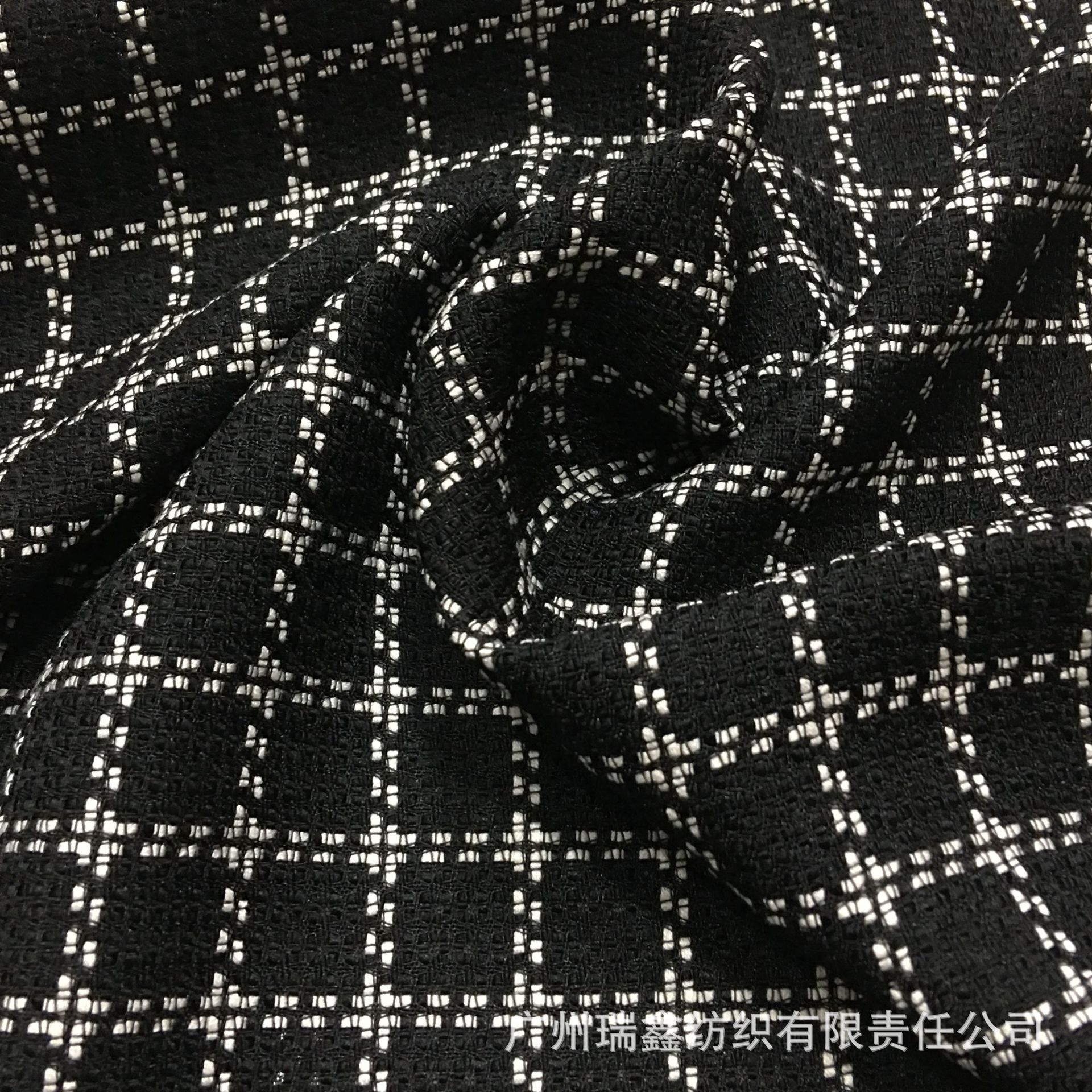 新款 小香风双层井字格子面料 秋冬时装箱包外套连衣裙布料