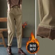 清仓捡漏~特价亏本外贸出口尾单剪标大牌加绒加厚休闲裤女长裤子