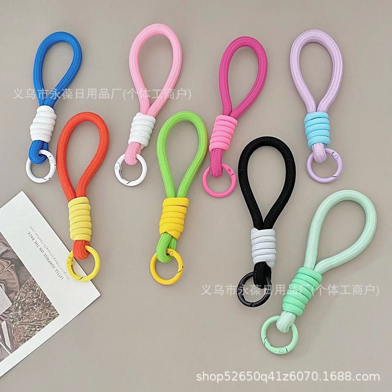 Manufacturer's Mobile Phone Lanyard Short Anti-Lost Rope Hand-Woven Versatile Hand Rope Dopamine Water Cup Lanyard Wrist Keychain