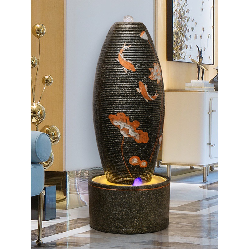 客厅玄关办公室风水球加湿器循环水景观招财蛋流水喷泉落地摆件