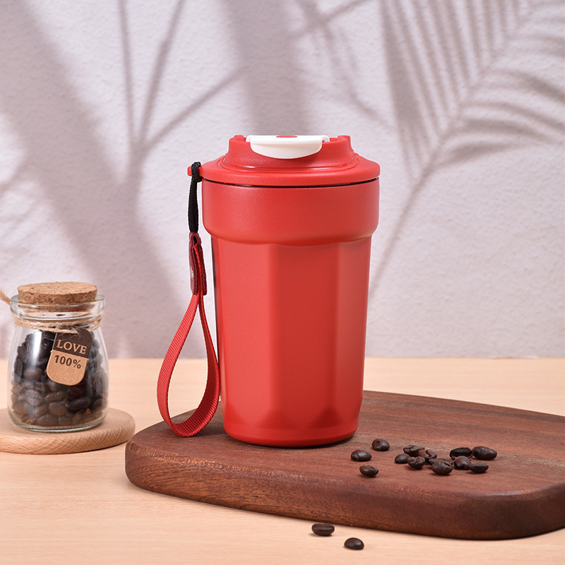 Taza de aislamiento Taza de café octogonal de acero inoxidable Taza de agua portátil de alto valor para hombres y mujeres Taza de mano al por mayor Logotipo personalizado image 8