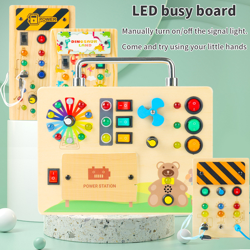 Cross-border Explosions New Products Children's Early Education Wooden led Light Socket Switch Busy Board Toys Hands-on Wooden Toys Cross-border Explosions New Products Children's Early Education Wooden led Light Socket Switch Busy Board Toys Hands-on Wooden Toys