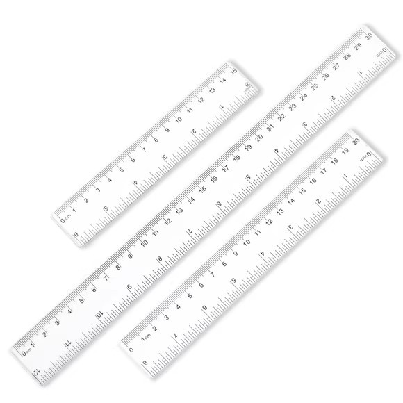 Regla de onda recta de 15cm regla de plástico transparente de 20cm de medición de dibujo de regla de papelería para estudiantes