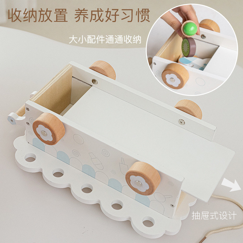 Cochecito de helado de simulación para niños Juego de roles para bebés Interacción entre padres e hijos Juguetes educativos de madera image 5
