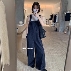 I MISS 宽松背带裤牛仔裤女2025秋季新款美式复古松弛慵懒感裤子