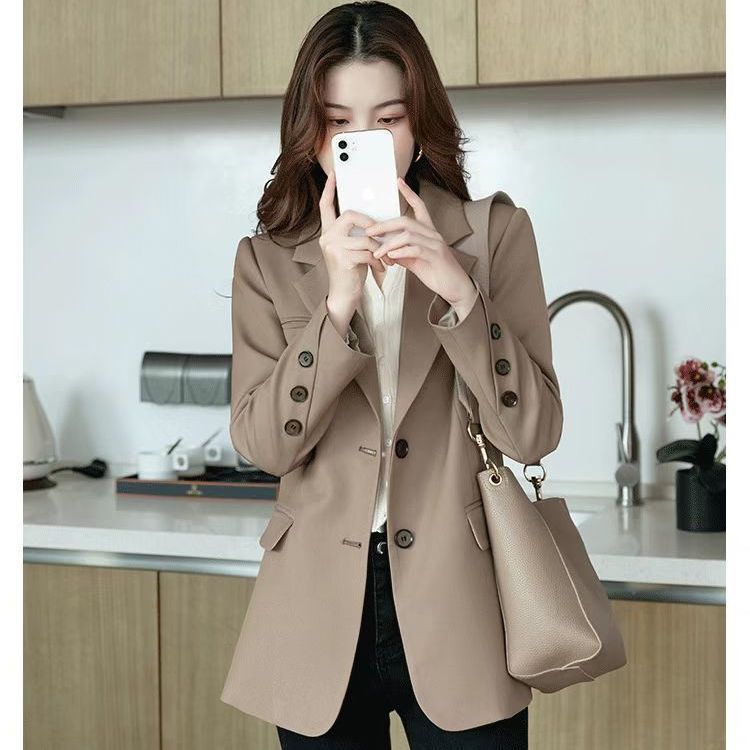 High-End Blazer for Women, New Spring and Autumn Street Style, Trendy Korean Version, Loose Mid-Length Casual Versatile Top