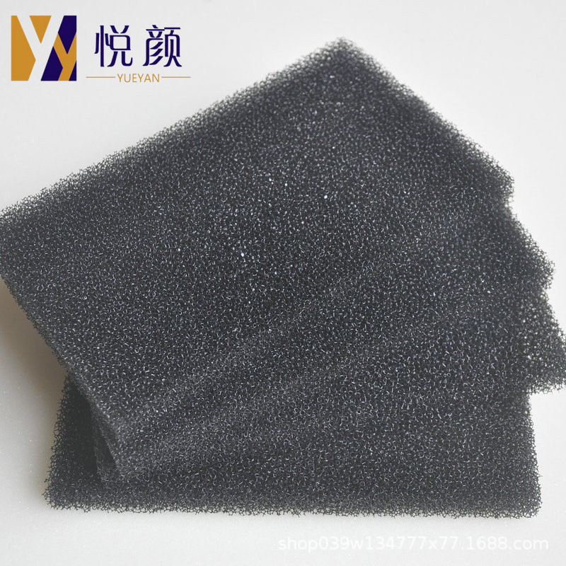 鱼缸水族箱过滤材料 高密度黑色阻燃过滤棉 活性炭过滤绵批发