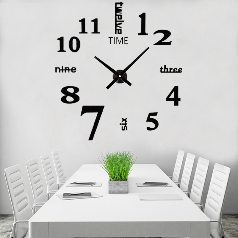 Fábrica al por mayor transfronteriza acrílico creativo simple reloj de pared dormitorio sala de estar de fondo pintura decorativa etiqueta de la pared reloj luminoso