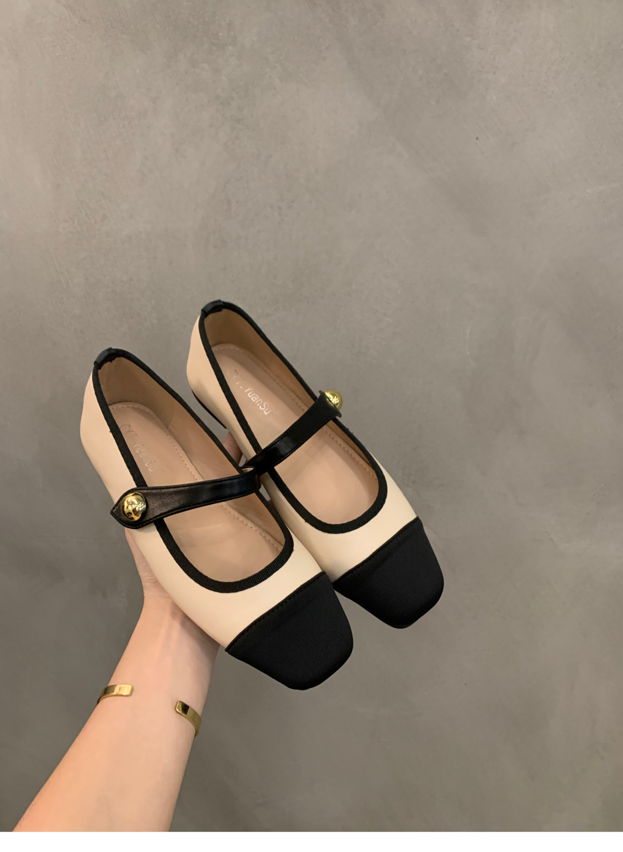 Flat Square Toe French Mary Jane Shoes For Women Spring New Style Little Soft Sole Loafers_vogvips.com
