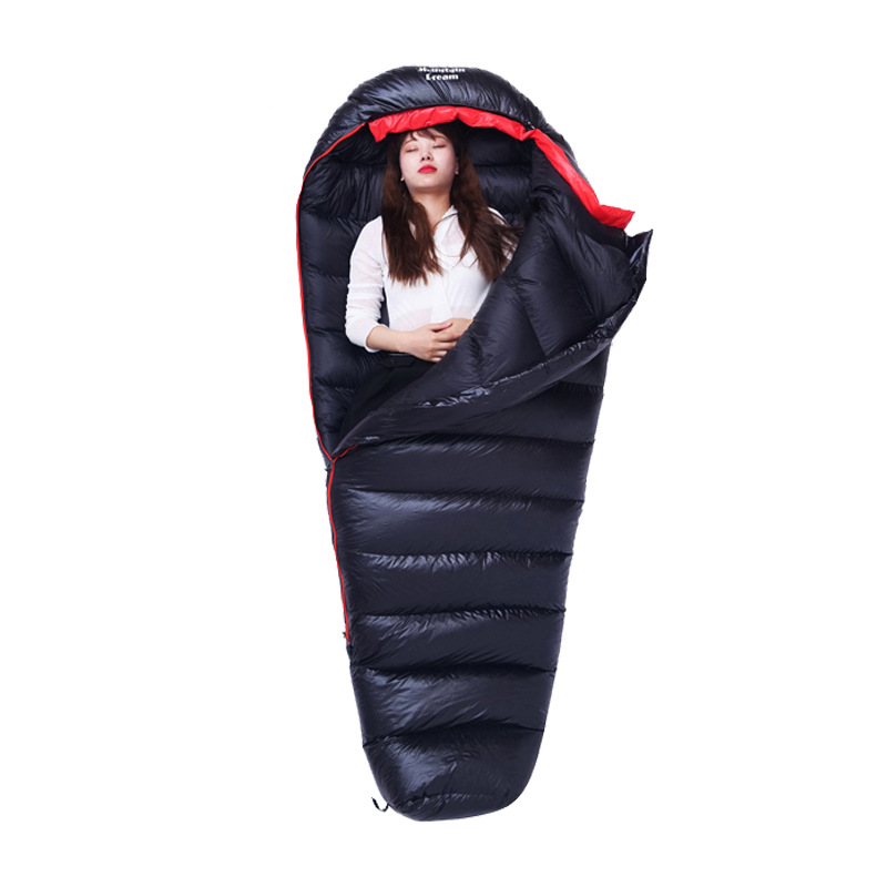 正品户外成人超轻四季保暖防寒加厚登山露营拼接双人鹅绒羽绒睡袋