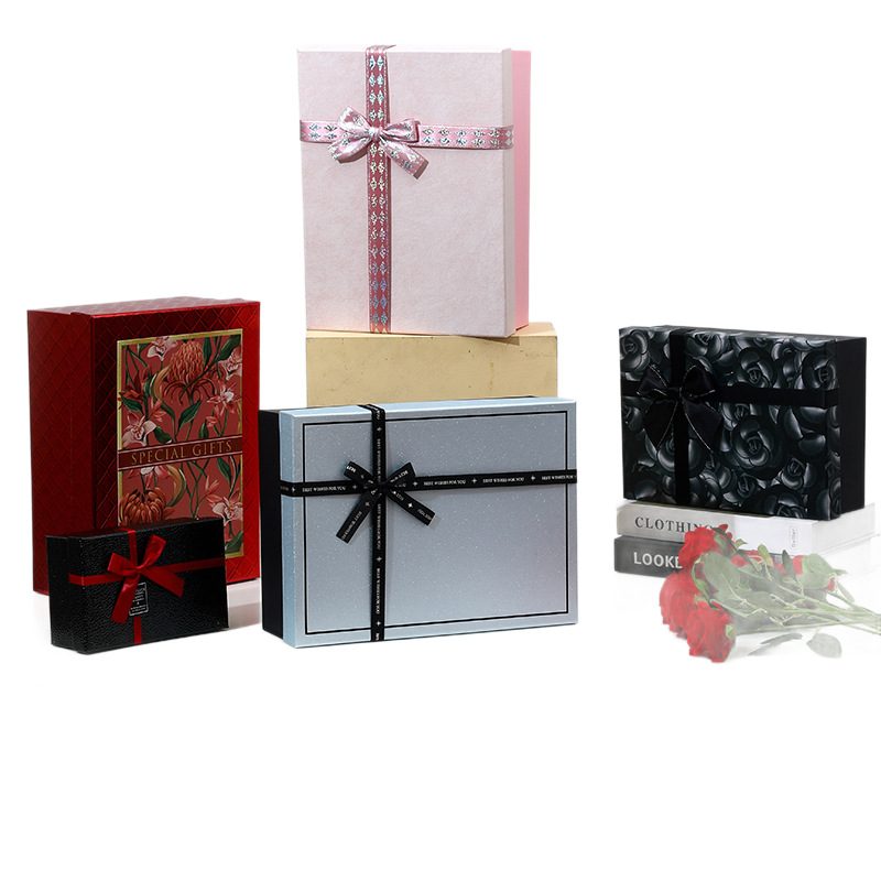 Caja de Regalo Rectangular con Tapa de Cartón Gris para Regalos image 5