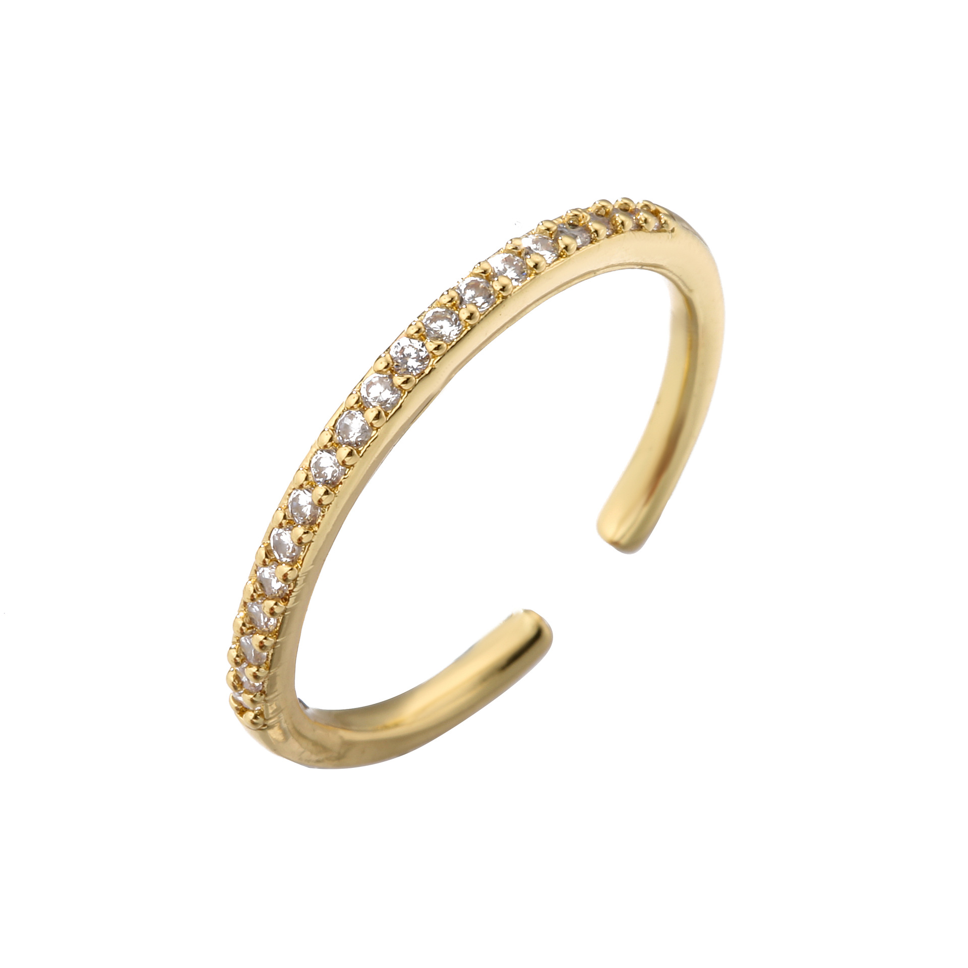 micro-inlaid row diamond zircon ring colored diamond open ring small star ring