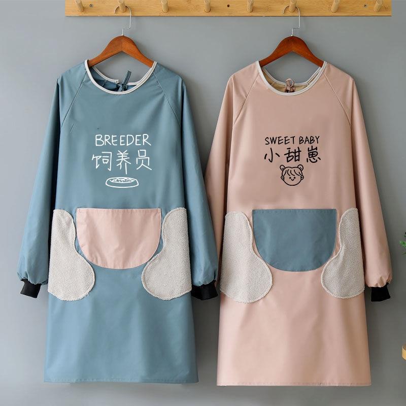 애완동물 작업복, 애완동물샵 미용사, 고양이 애무 앞치마, 긴팔 겨울용 붙지 않는 털 방지, 강아지 목욕