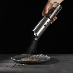 家庭用Type-C充電電動胡椒研磨器研海塩胡椒粉神器黒胡椒粒研磨瓶