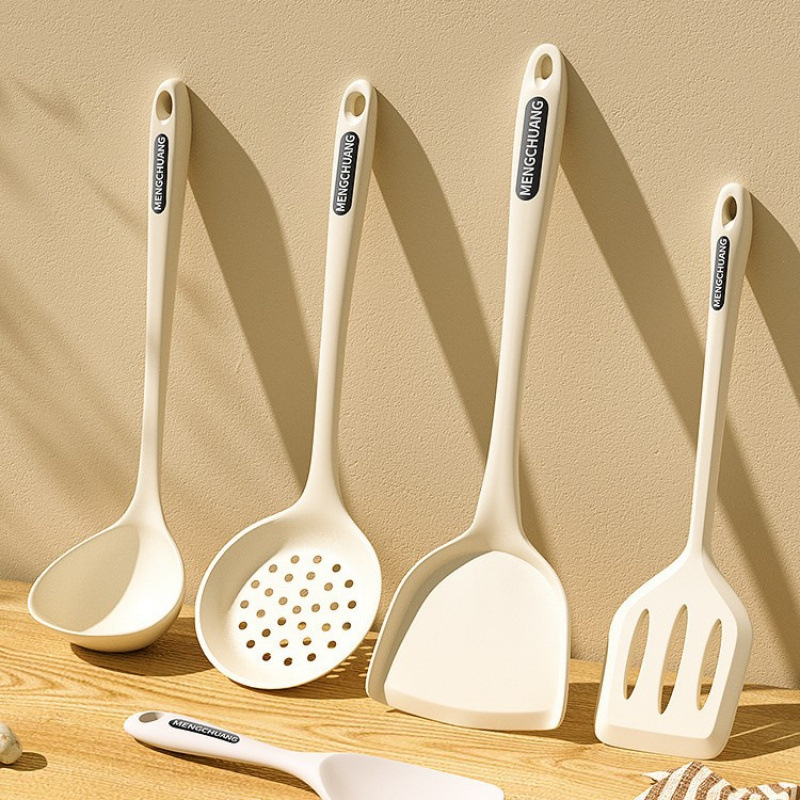 Espátula olla antiadherente para el hogar, cuchara de cocina resistente a altas temperaturas de silicona especial, cuchara de sopa, juego de utensilios de cocina de grado alimenticio, cuchara