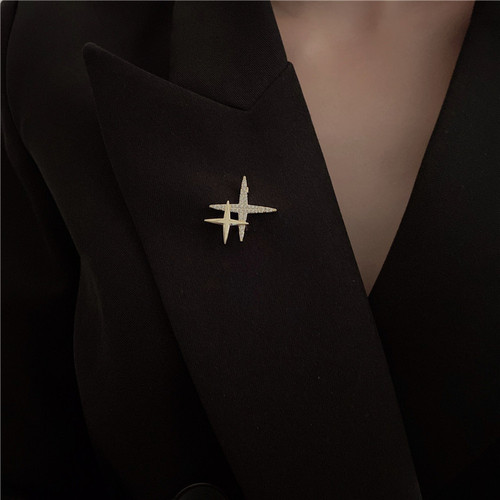 星星胸针日韩简约大小号个性别针领针防走光扣开衫西装配饰男女