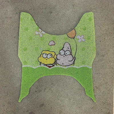 Cartoon-Style Personalized Motorcycle Foot, Electric vehicle foot mat - spongebob-spring-breeze-aura150