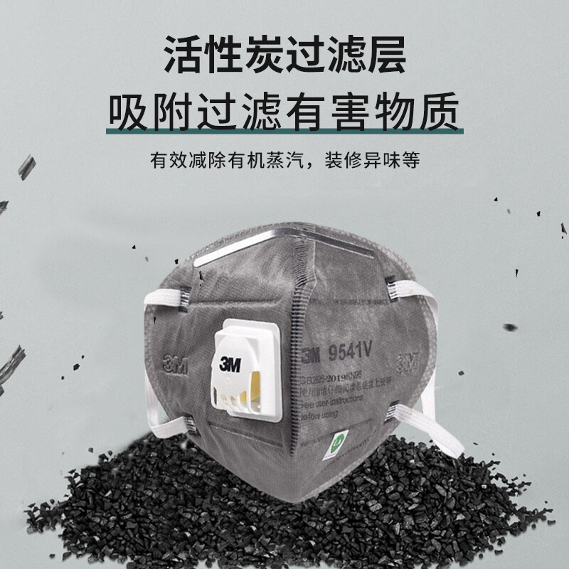 Máscara de polvo industrial KN95 con decoración montada en la cabeza, 3M 9542V/9541V, anti-formaldehído, venta al por mayor