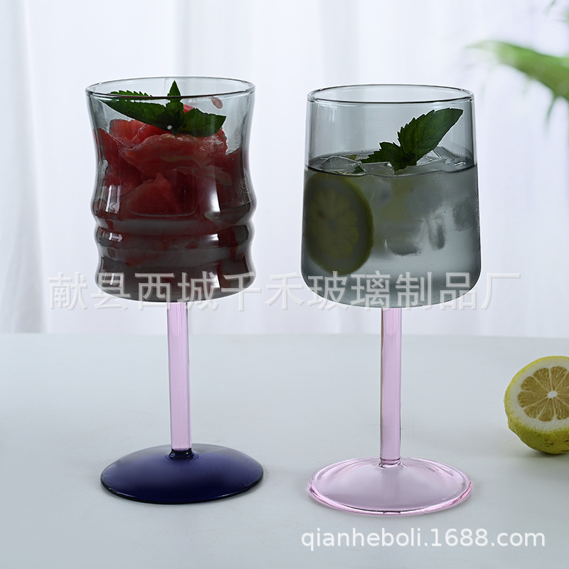 샴페인 잔, 가정용 고급 창의적 무연 유리 와인 잔, 복고풍 기능 고가격 레드 와인 잔