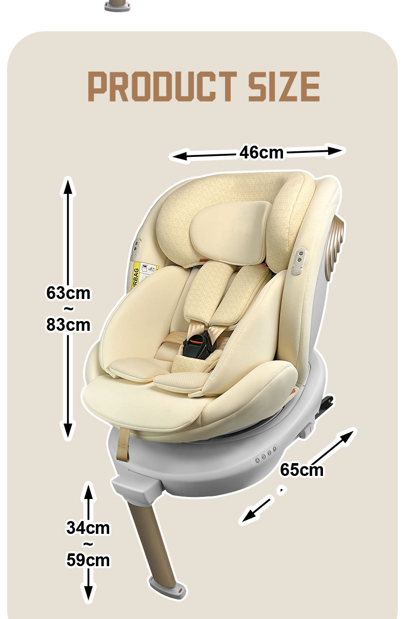 Child Safety Seat for Car Use, 360-Degree Rotating Space Capsule, Isofix, 0-12 Years Old, Isize Car Seat