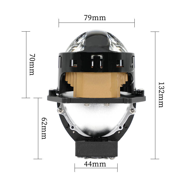 Faros del automóvil T2 tres tazas de luz doble LED directo doble lente láser transformar y actualizar los faros 80W