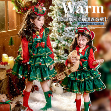 发光圣诞节儿童服装女孩演出洛丽塔蓬蓬裙2025冬季女童公主连衣裙