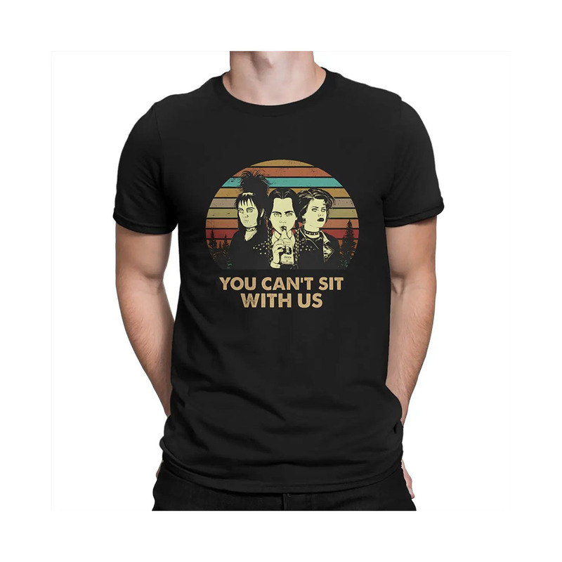 You can't sit with us personalized retro illustration style cotton men's T-shirt loose breathable top