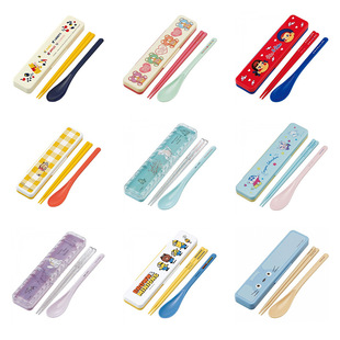 Japanese brand imported Skater student cartoon chopsticks spoon two-piece set dishwasher