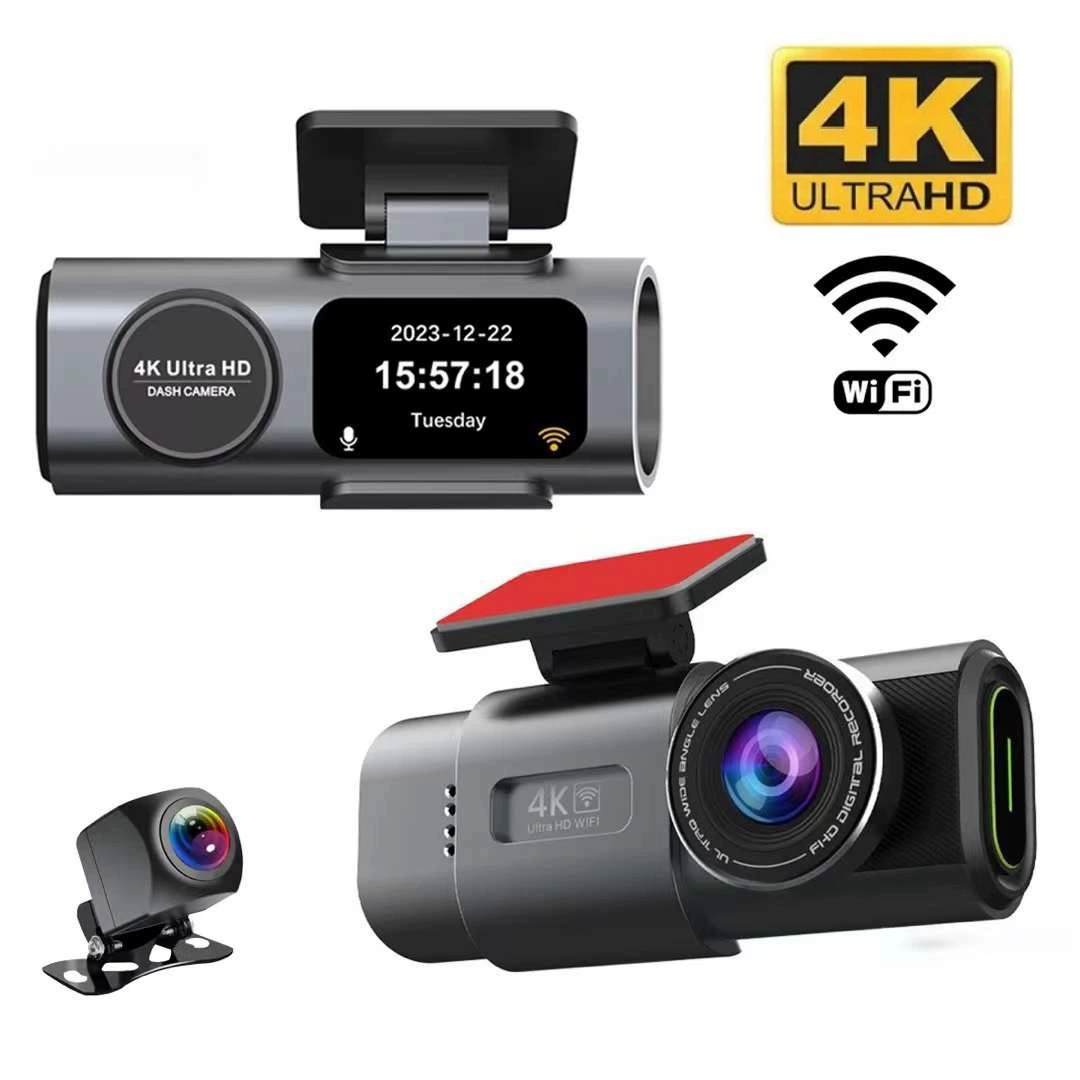 Трансграничный 4K двухобъективный видеорегистратор HD сверхширокоугольное ночное видение WiFi передняя и задняя двойная запись GPS автомобильная запись