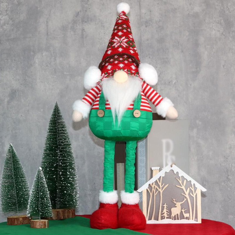 国境を越えた新しいクリスマス人形クリスマス小人顔のない老人人形の伸縮飾りショーウインドーのシーンの配置品|undefined