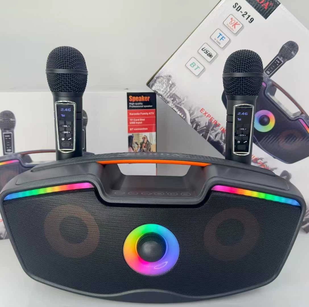 Cassa karaoke bluetooth con due microfoni per ktv in casa_voghion.com