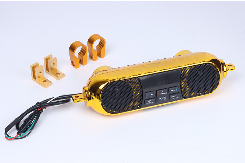 12V Power Supply with Bluetooth Handlebar Audio, Hands-Free Phone Answering, Mp3 Player, Motorcycle Audio Speaker