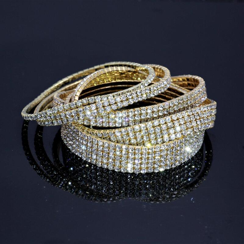 Bridal full diamond anklet Korean single row flash Diamond elastic diamond anklet Crystal anklet