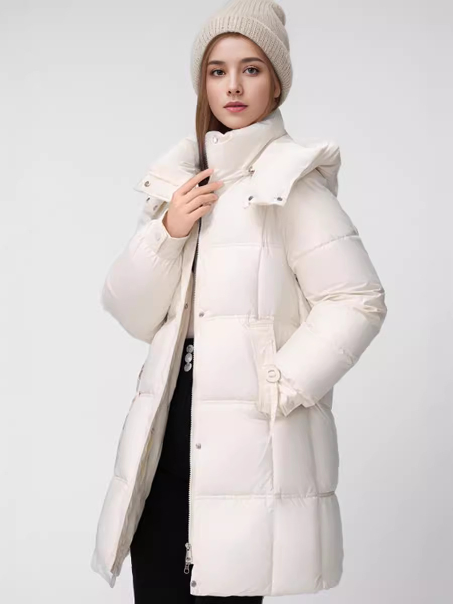 Abbigliamento da donna Giacca calda giacca di cotone per donna di media lunghezza 2024 nuova giacca invernale con cappuccio di alta qualità e ampia_voghion.com