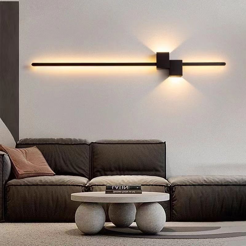 Nuevo lujo ligero lámpara de pared larga dormitorio principal sala de estar TV pared de fondo parrilla de cama lámpara escalera moderna y simple