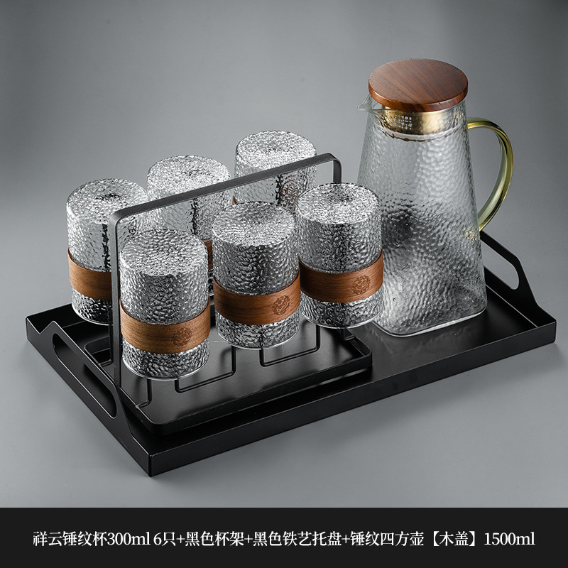 Nuevo chino patrón vertical taza de vidrio hogar de alta temperatura resistente taza de té hervidor de agua traje taza de beber anti-escaldado sala de estar hospitalidad