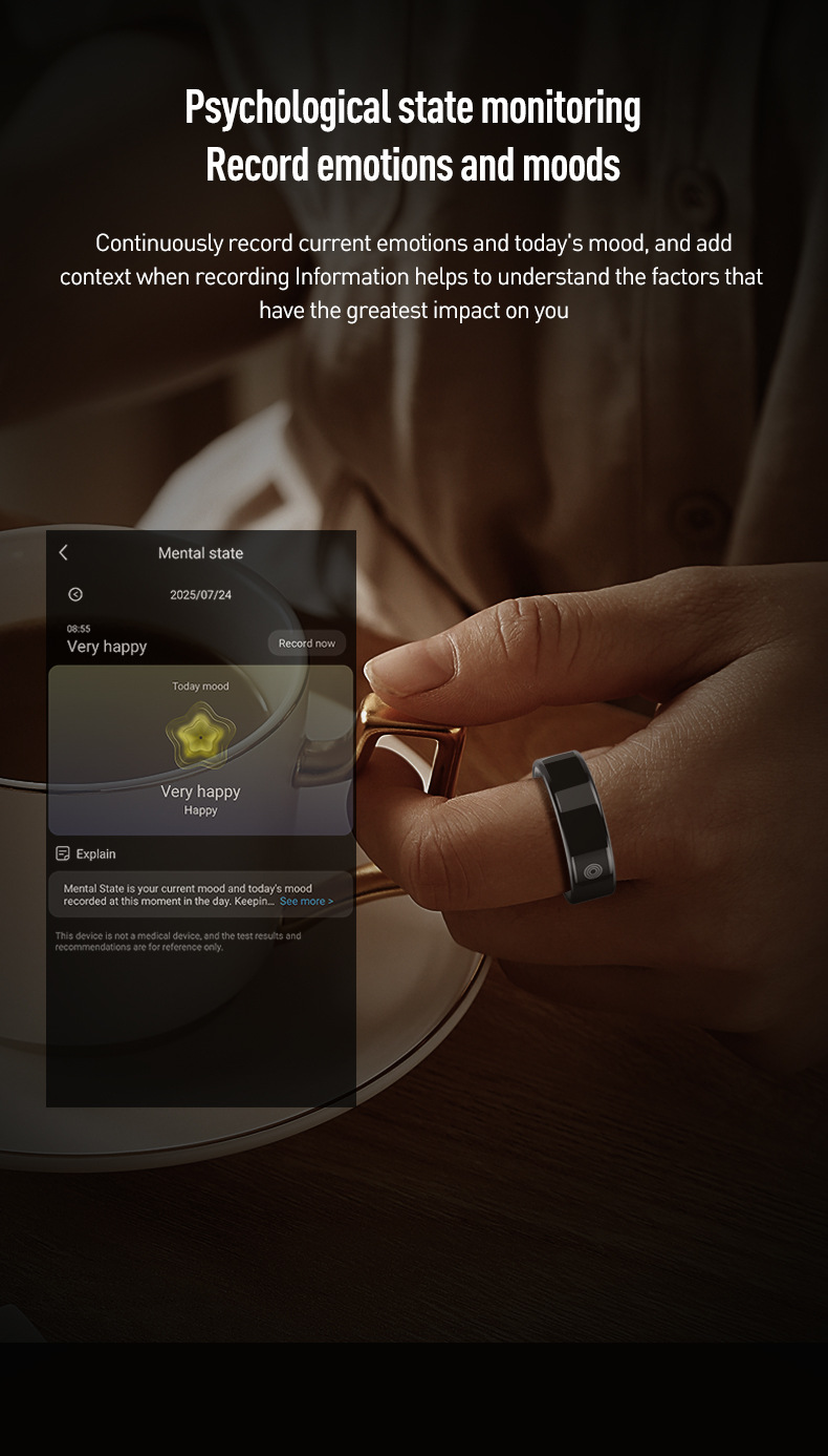 Smarter Wearable Ring Mit Herzfrequenz- Und Blutsauerstoffmessung_voghion.com