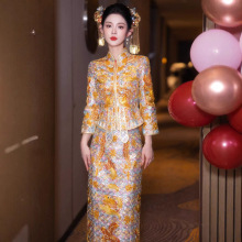 龙凤褂2025新款秀禾服新娘结婚褂皇中式婚纱重工修身敬酒服裙褂后
