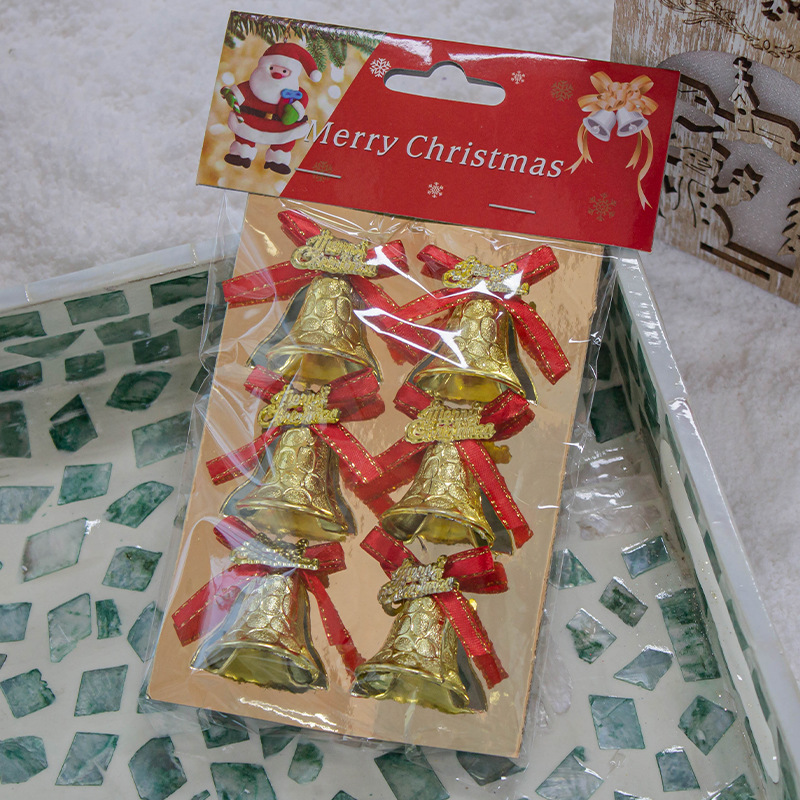 Decoraciones de Navidad personalizadas de plástico 3cm campana colgante decoración creativa de Navidad colgante hecho a mano