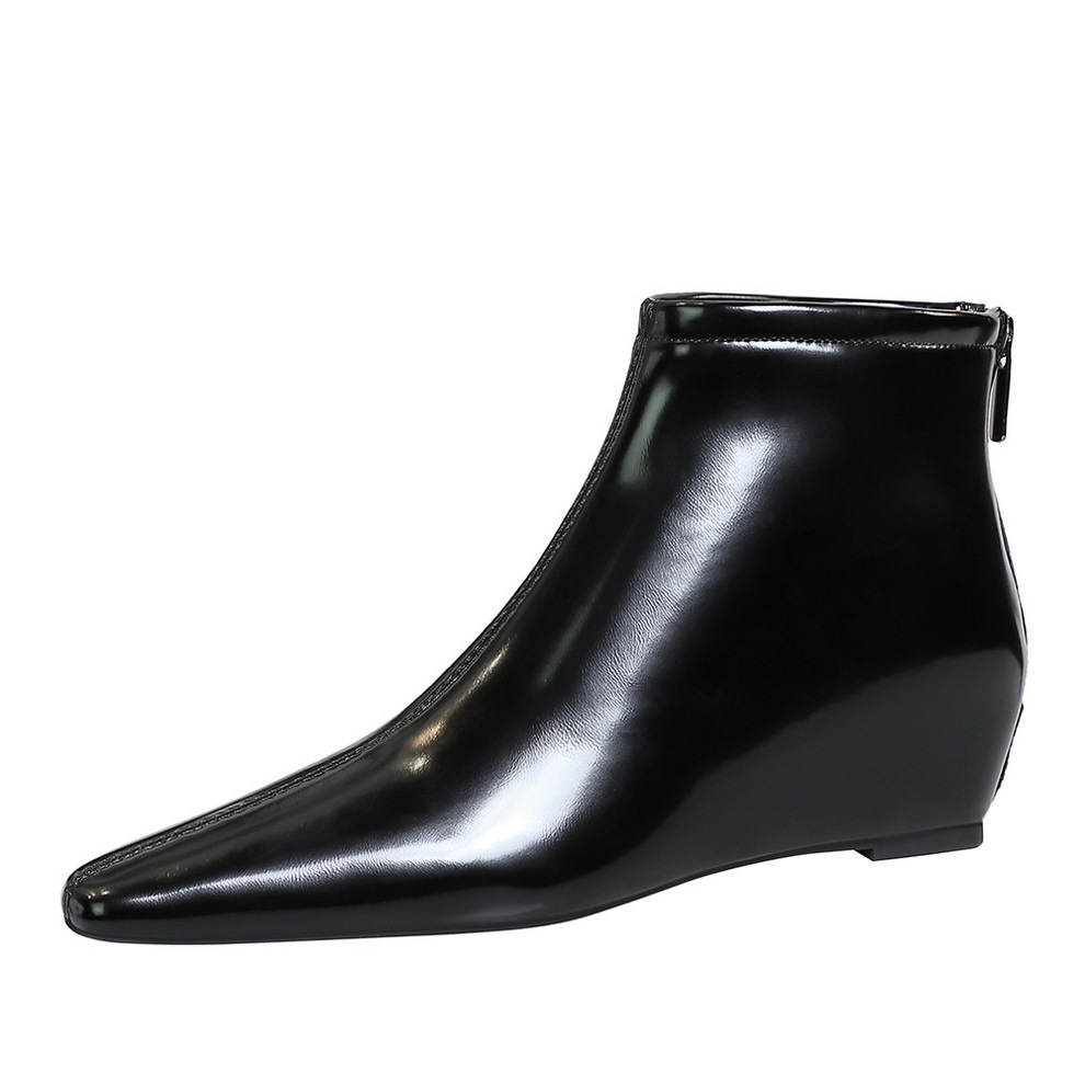 6632-9 Retro style sloping heel with increased height, fashionable and versatile foot repair, slimming women's boots and bare boots