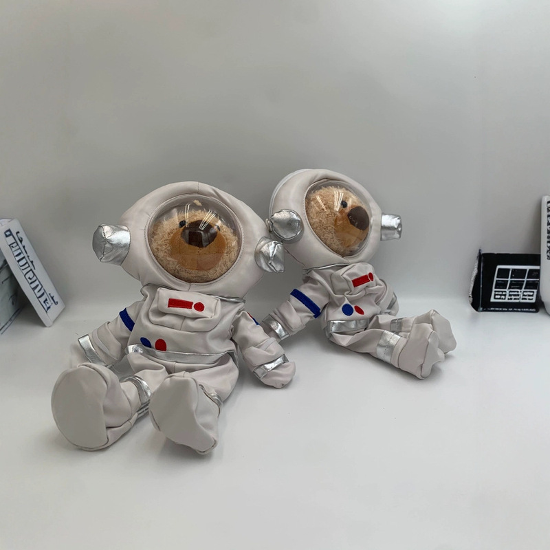 Cute Bear Zipper Backpack Space Bear Clothing Accessories Super Cool Autumn and Winter Series Stuffed Toy Doll